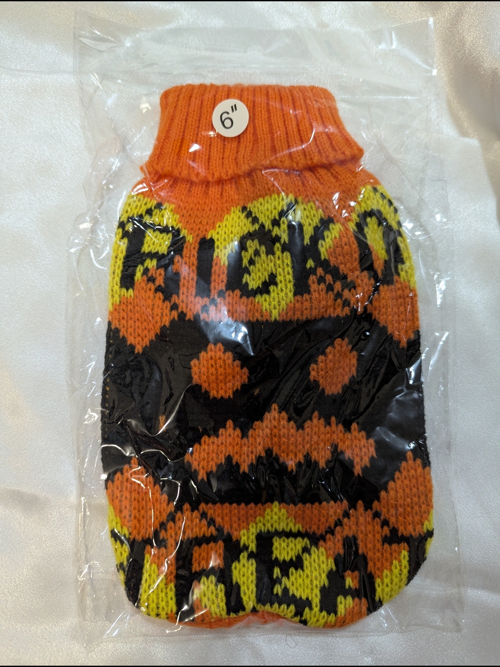 Halloween Orange Black Knit Dog Sweater